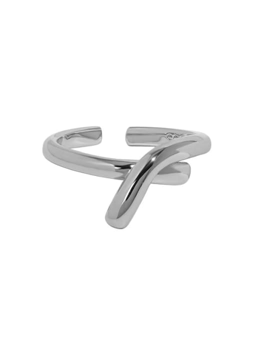 Platinum [jl096] 925 Sterling Silver Irregular Vintage Band Ring
